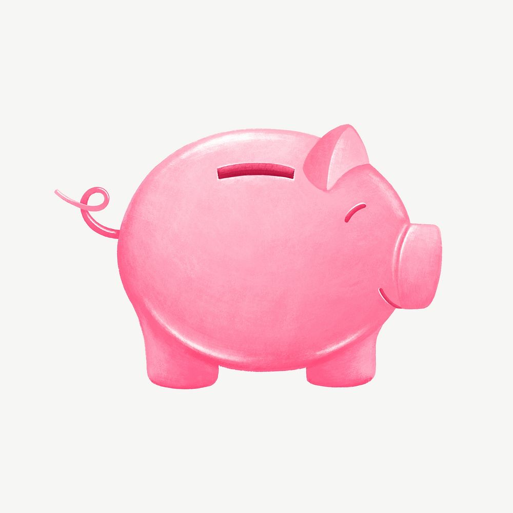 Piggy bank, savings & finance illustration psd