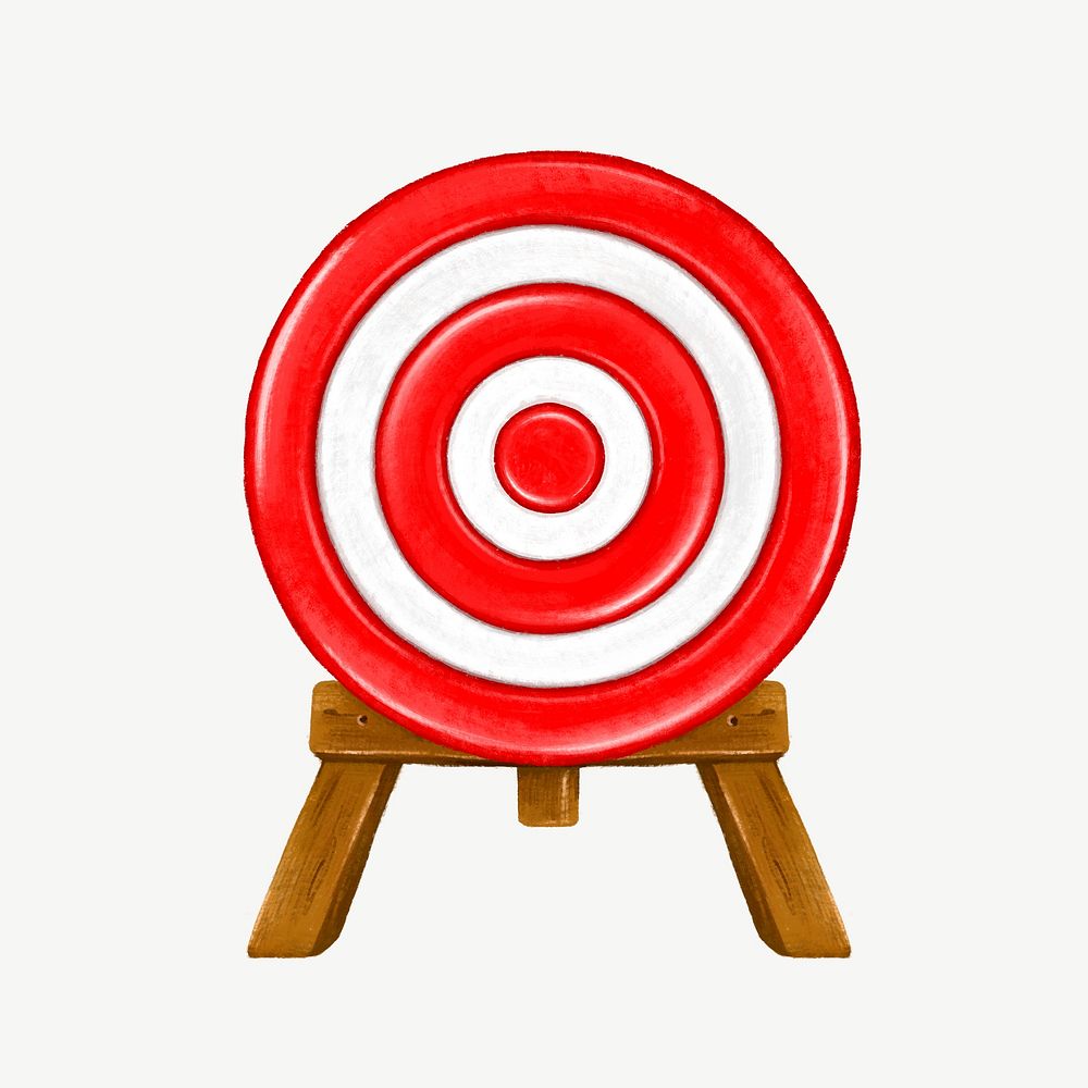 Red dartboard target collage element psd