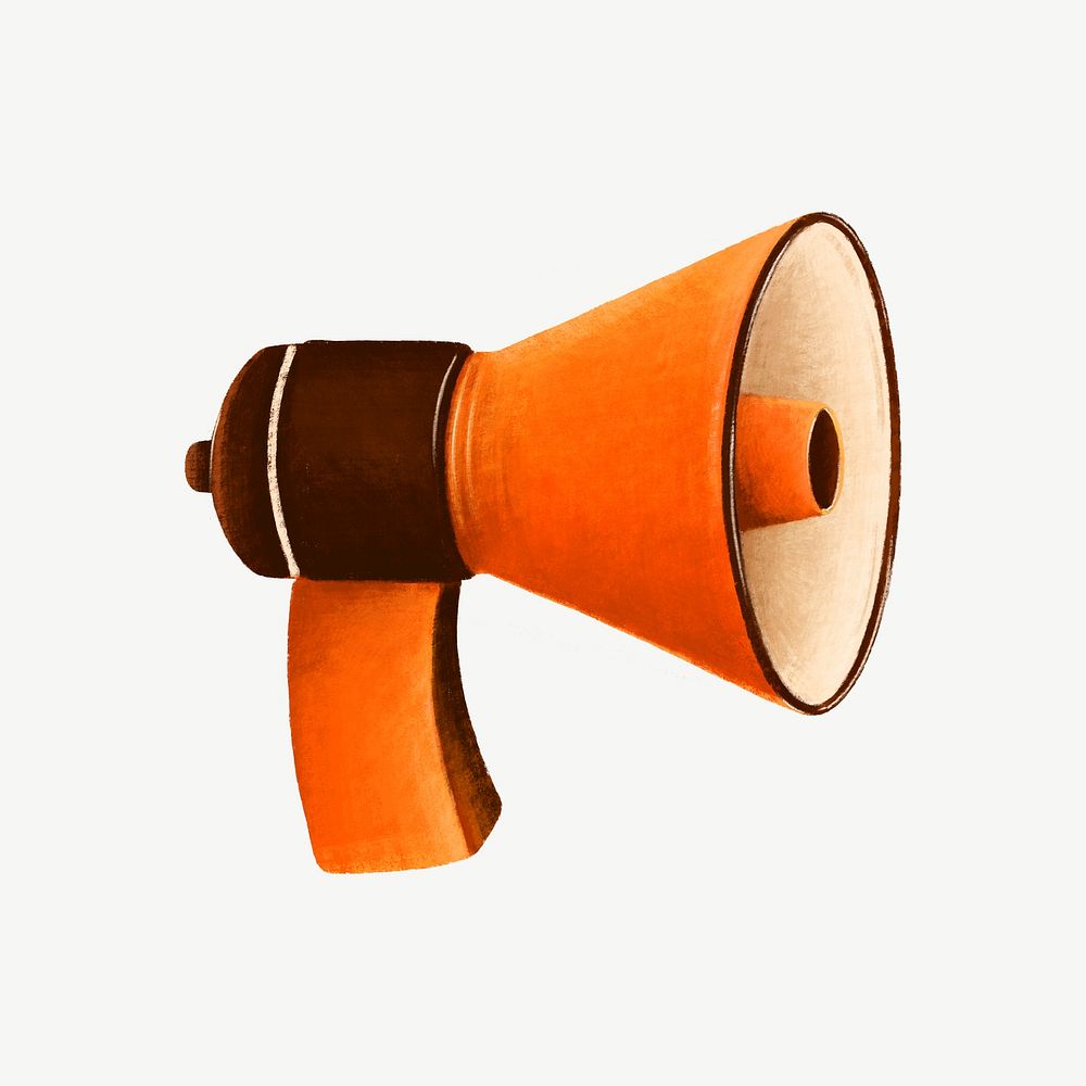 Orange megaphone, marketing tool illustration psd