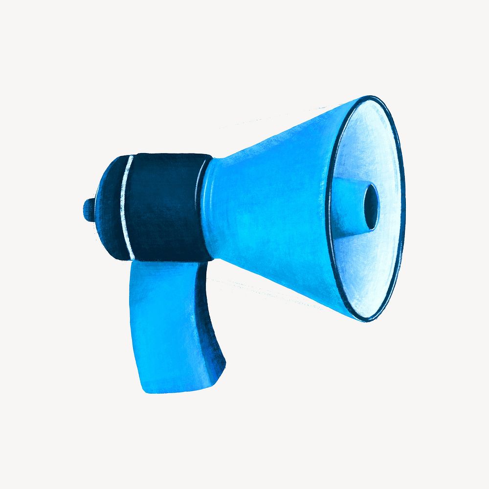 Blue megaphone, marketing tool illustration