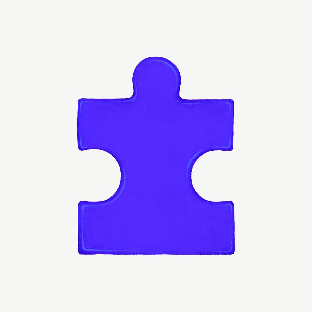 Blue jigsaw puzzle collage element psd