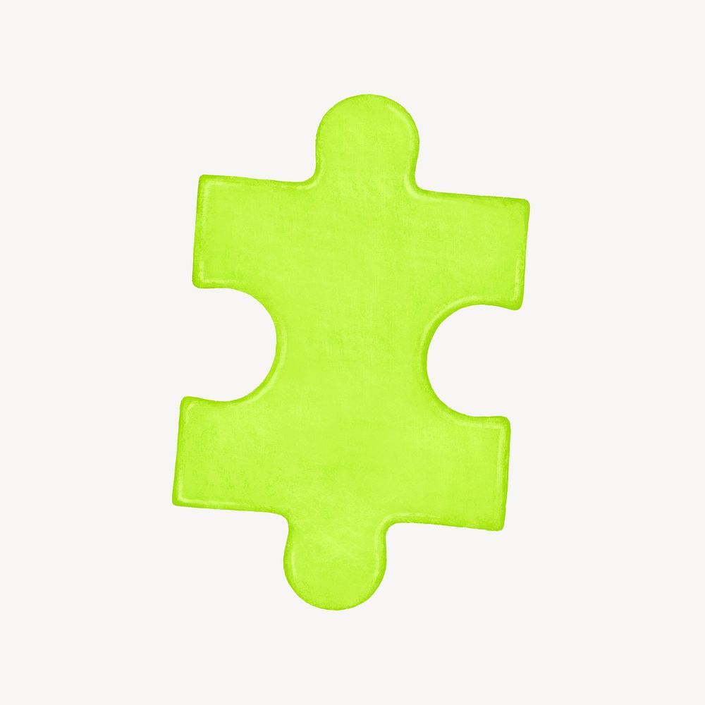 Green jigsaw puzzle element graphic