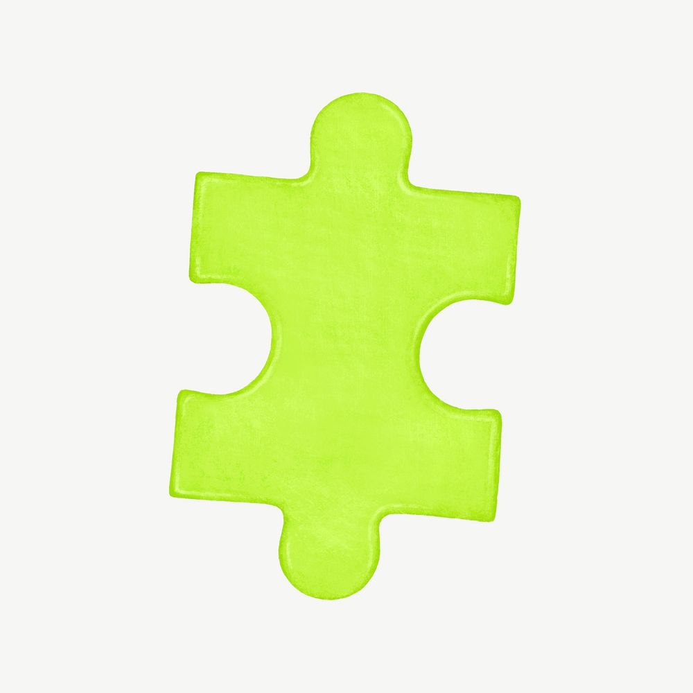 Green jigsaw puzzle collage element psd