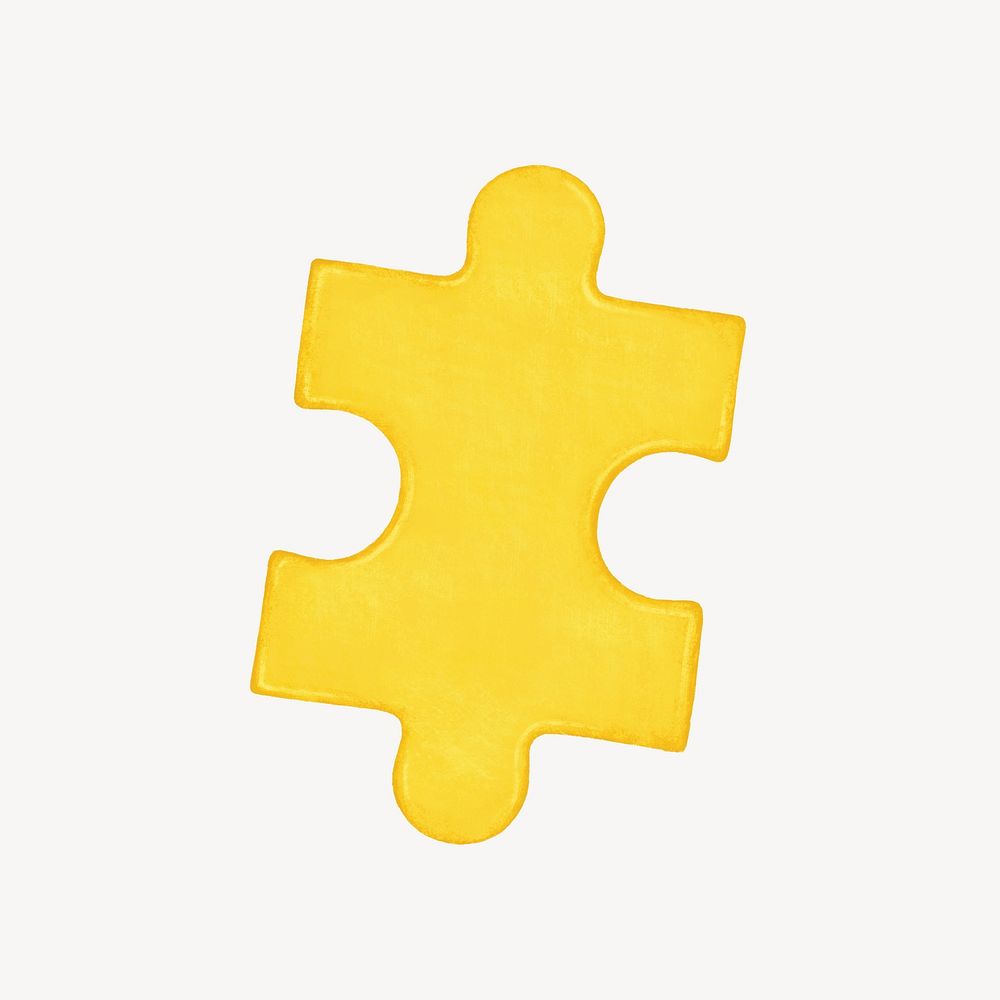 Yellow jigsaw puzzle element graphic