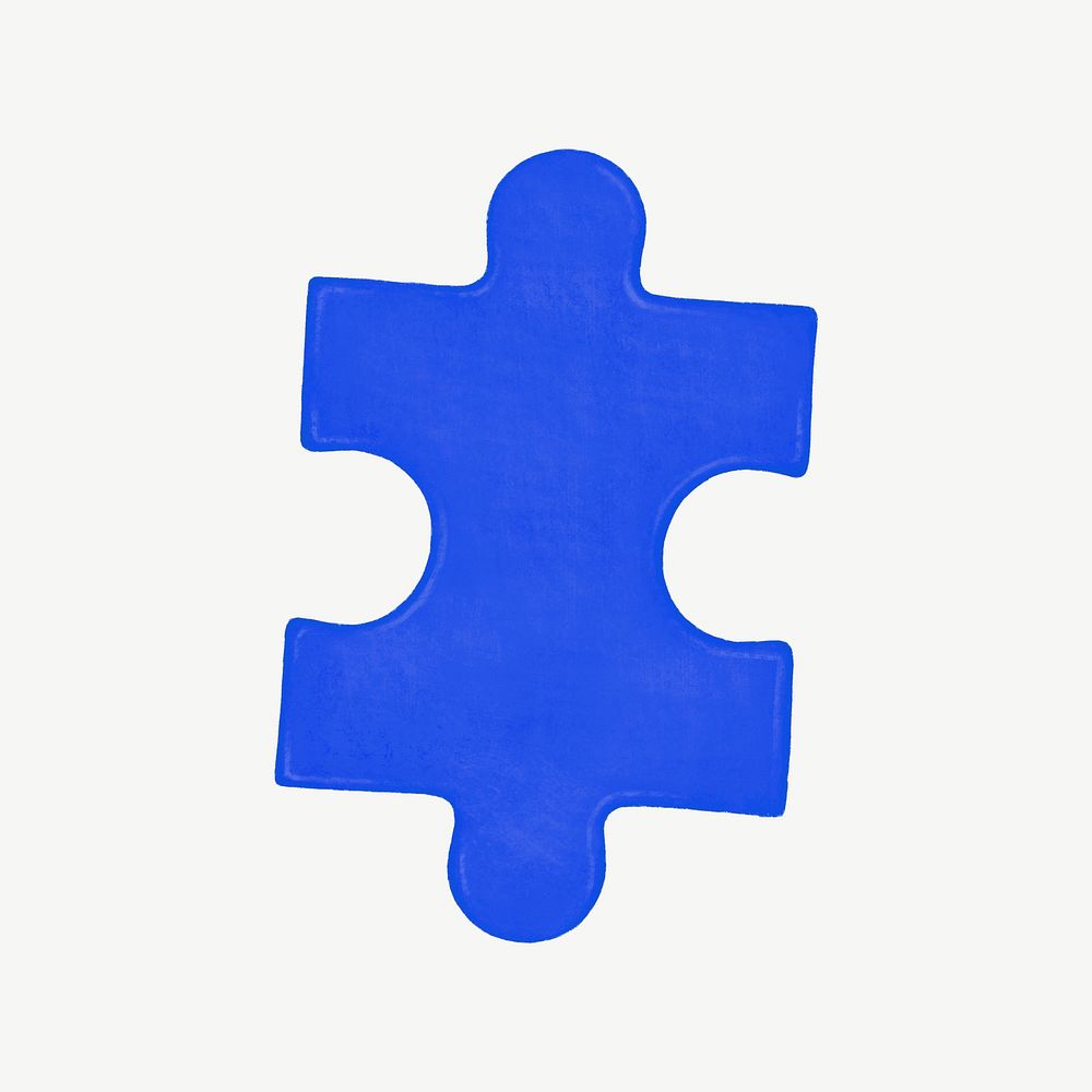 Blue jigsaw puzzle collage element psd
