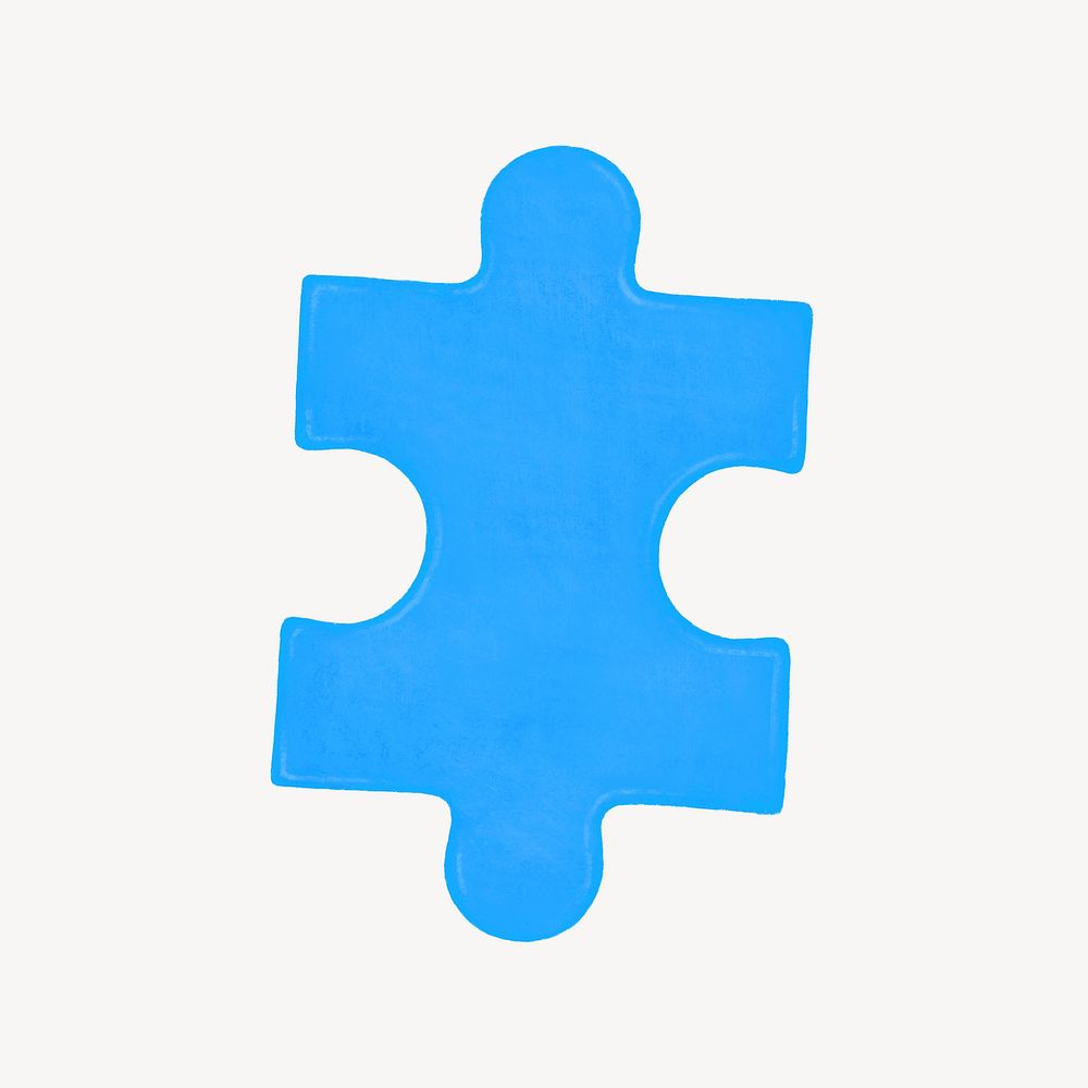 Blue jigsaw puzzle element graphic