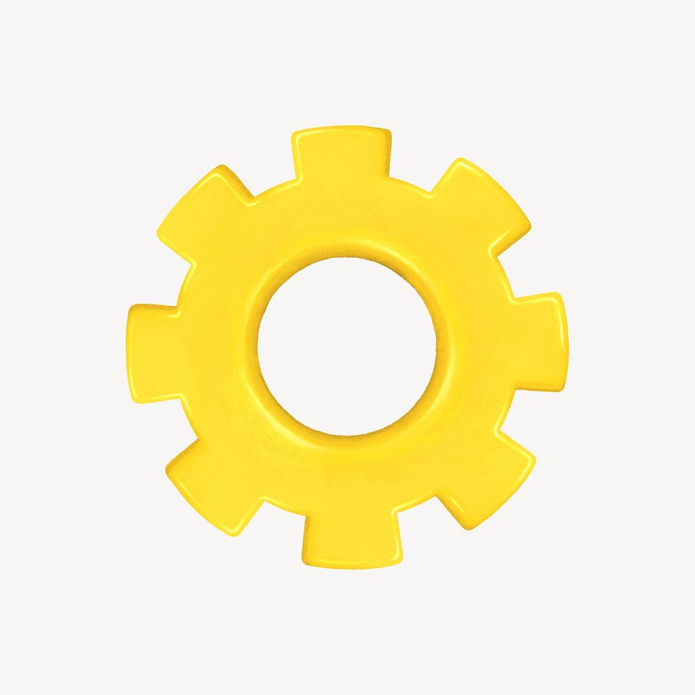 Yellow cogwheel, business element graphic