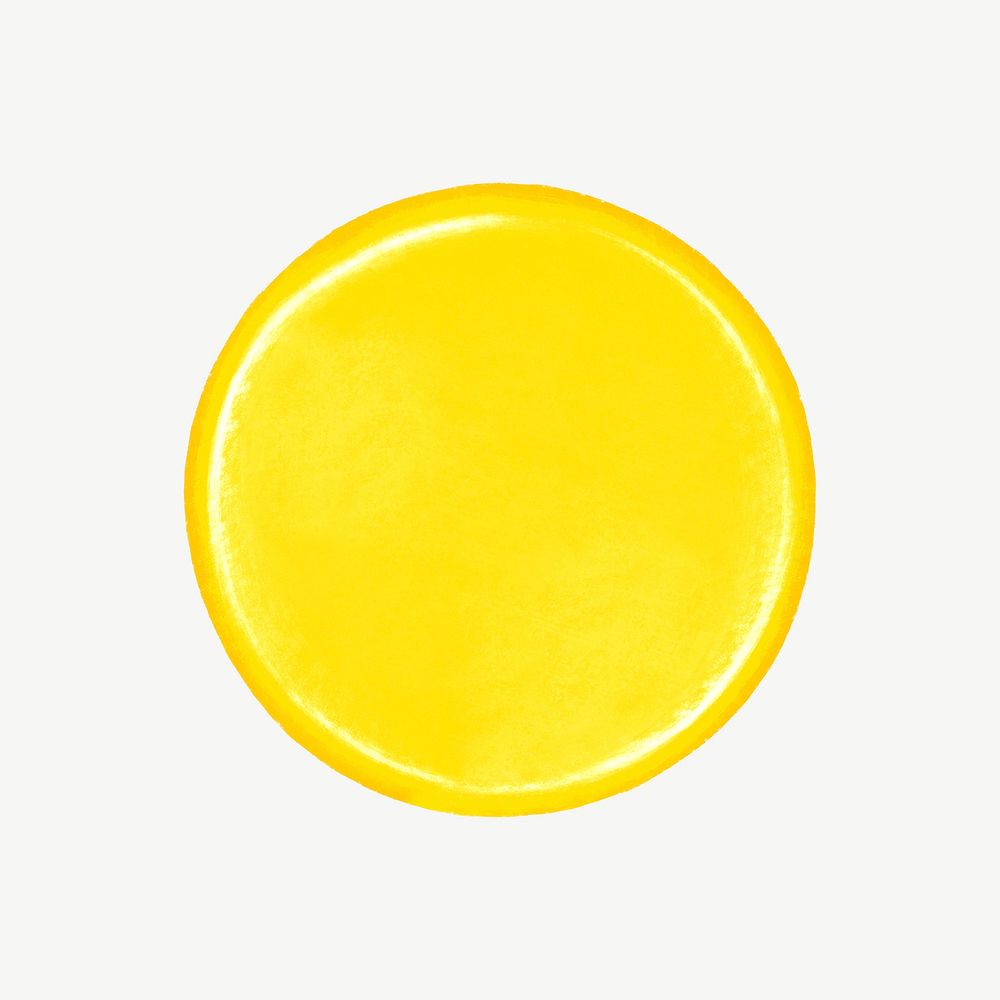 Yellow circle shape collage element psd