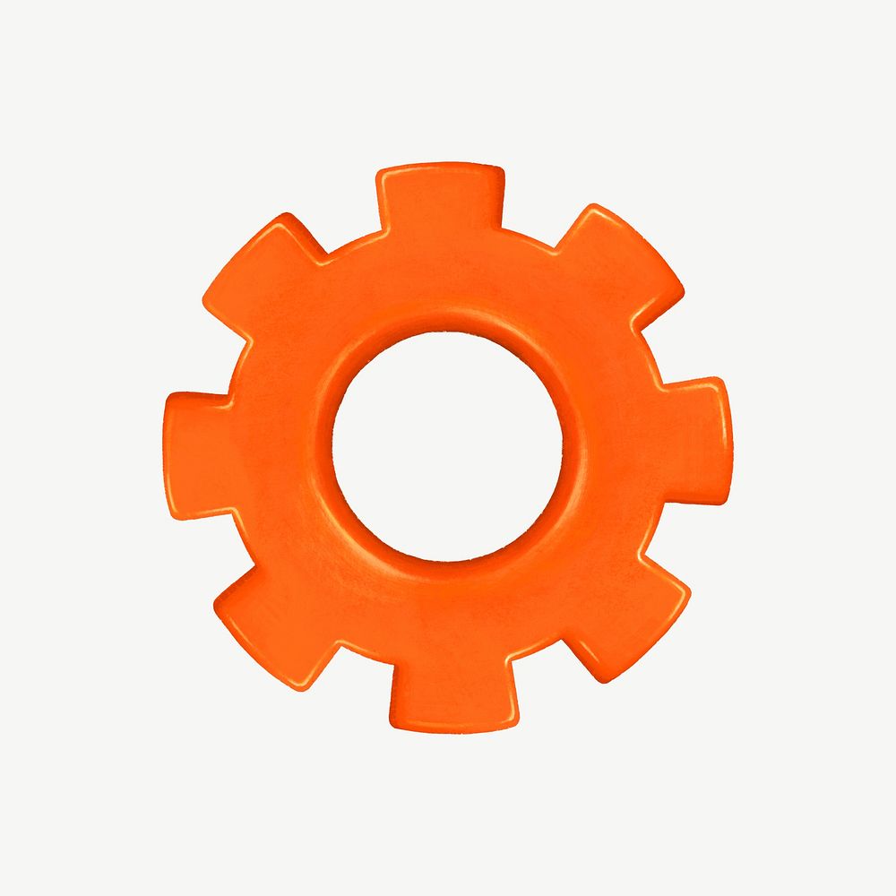 Orange cogwheel, business element graphic psd