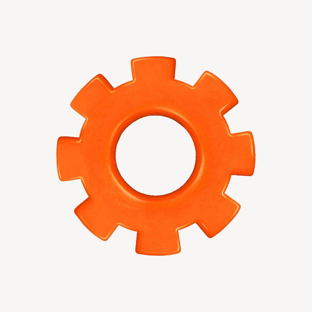 Orange cogwheel, business element graphic