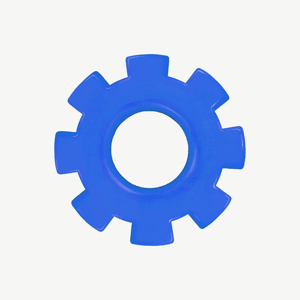 Blue cogwheel, business element graphic psd