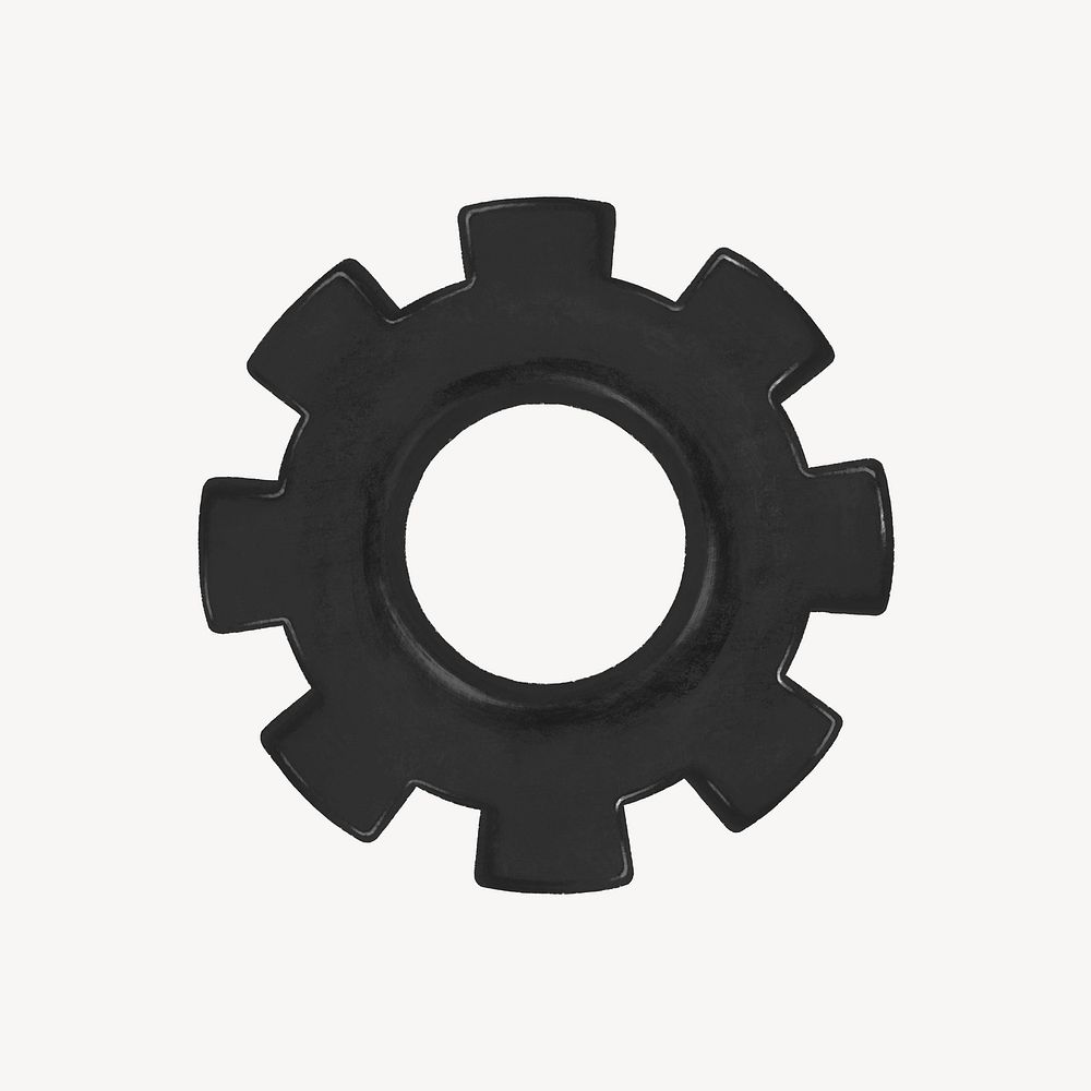 Black cogwheel, business element graphic