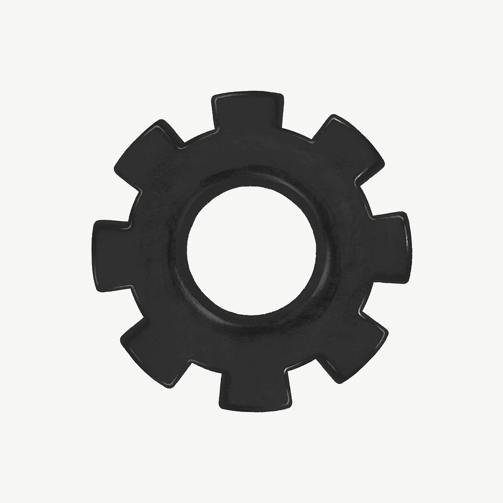 Black cogwheel, business element graphic psd