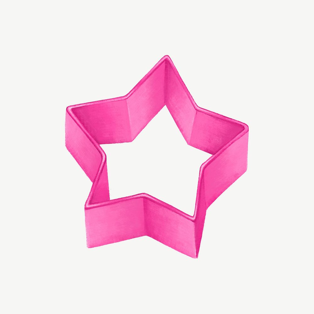 Star cookie cutter, baking tool illustration psd