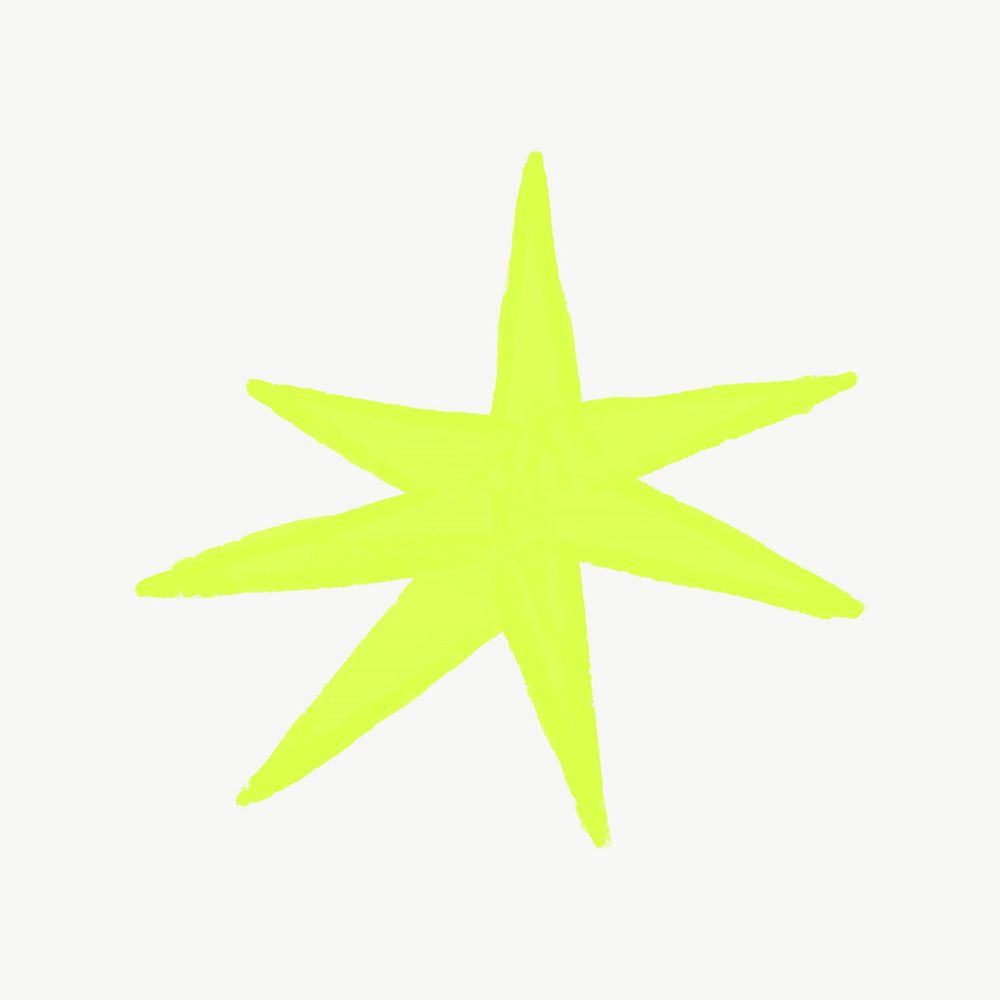Green starburst doodle