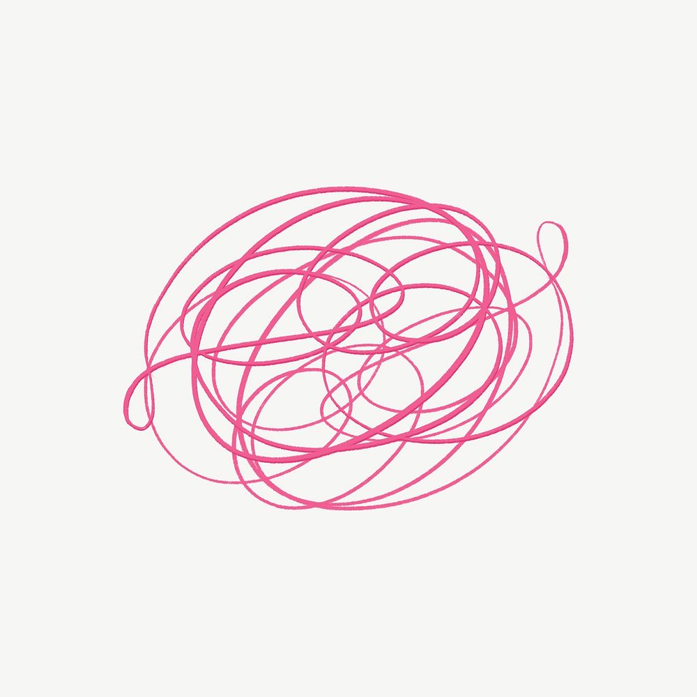 Pink scribble element collage element psd