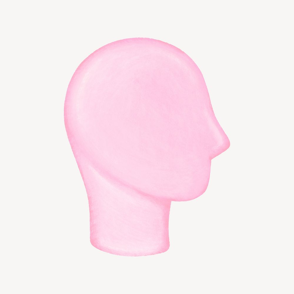 Pink mannequin head illustration