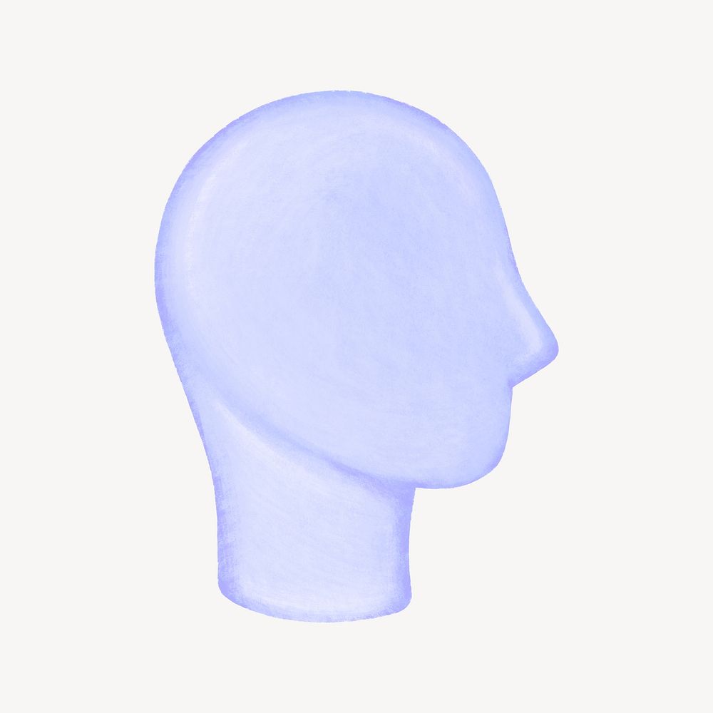 Purple mannequin head illustration