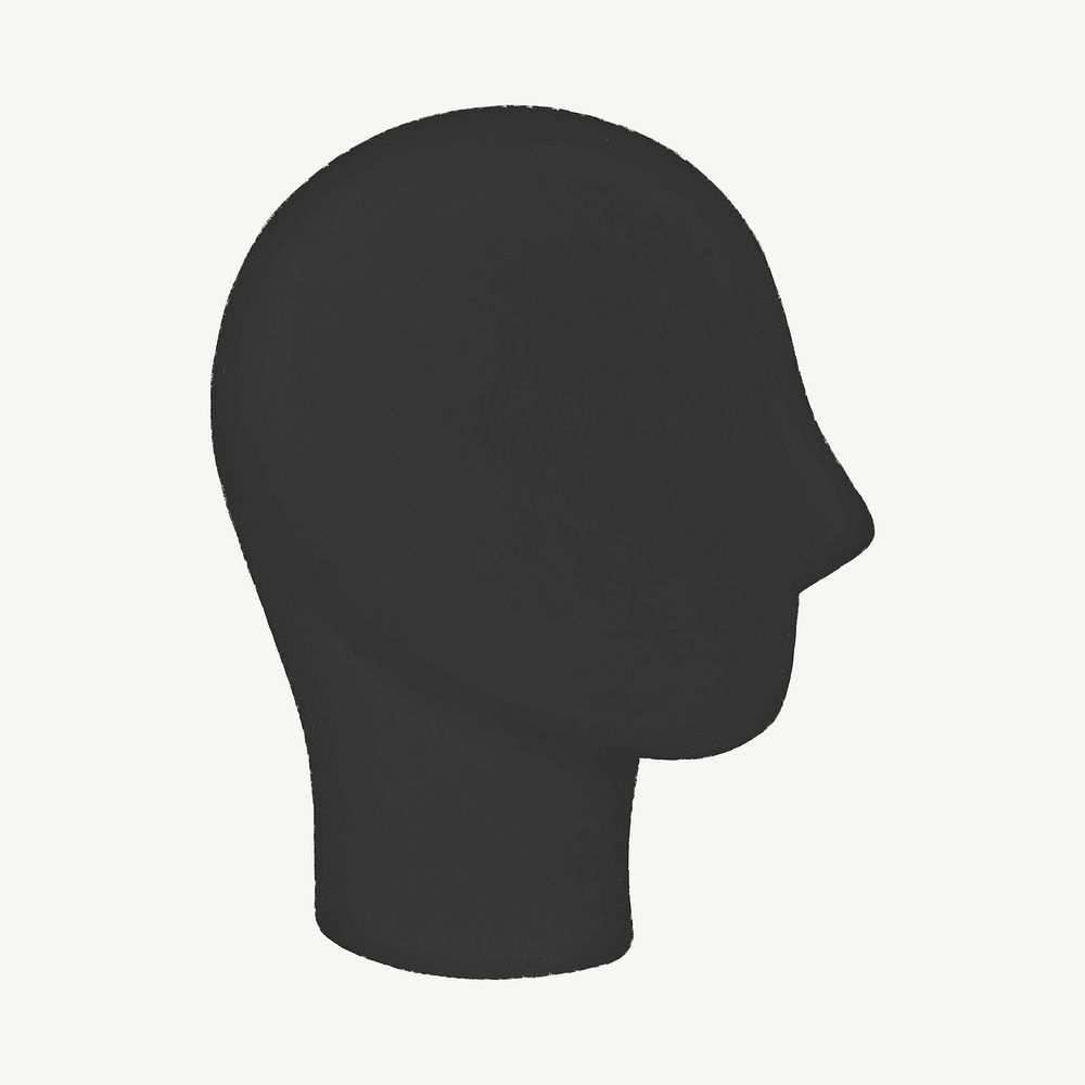 Black  mannequin head collage element psd