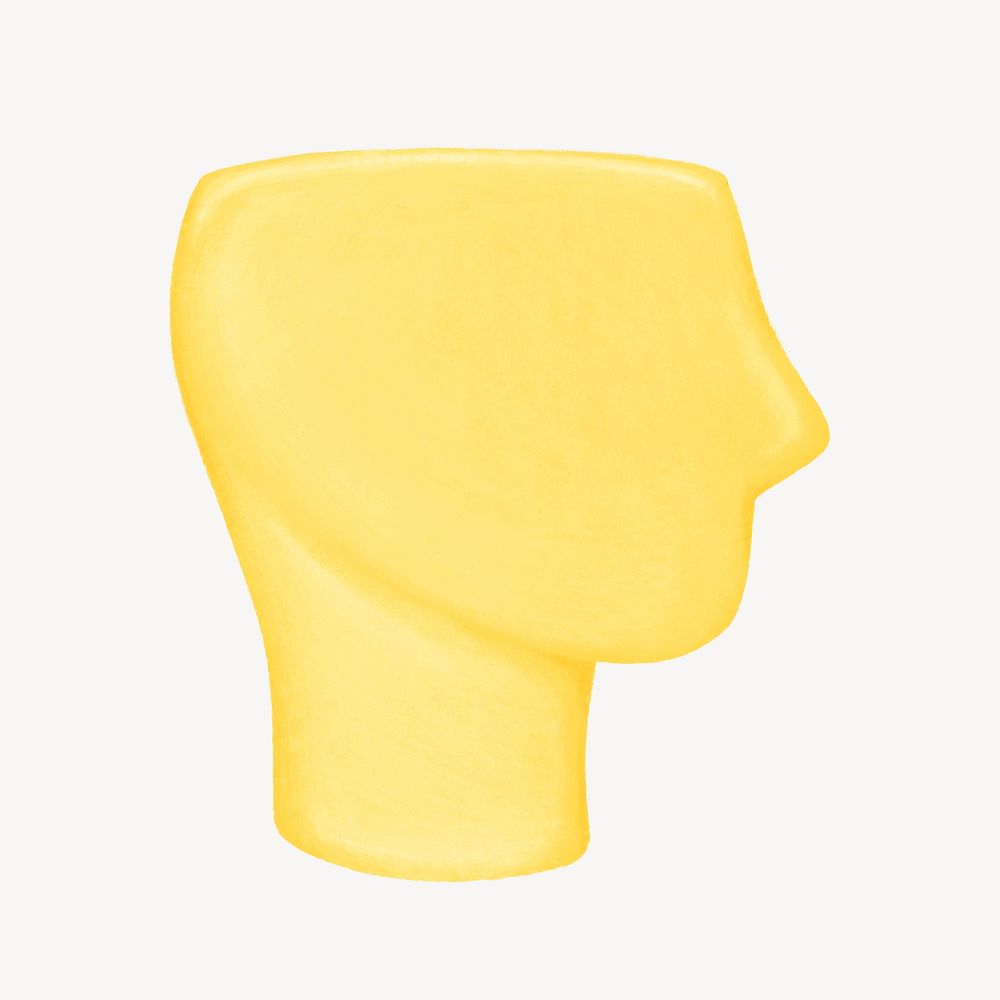 Yellow mannequin head illustration