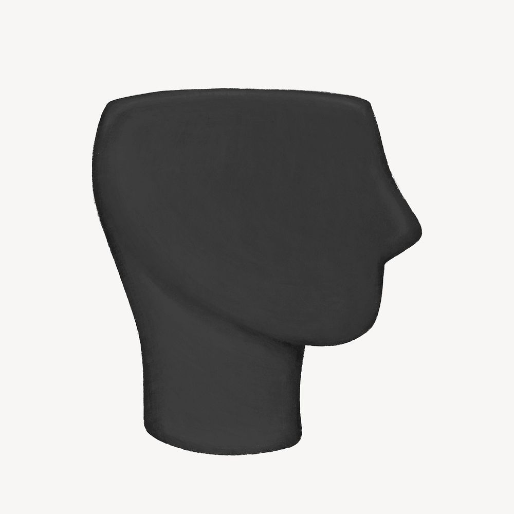 Black mannequin head illustration