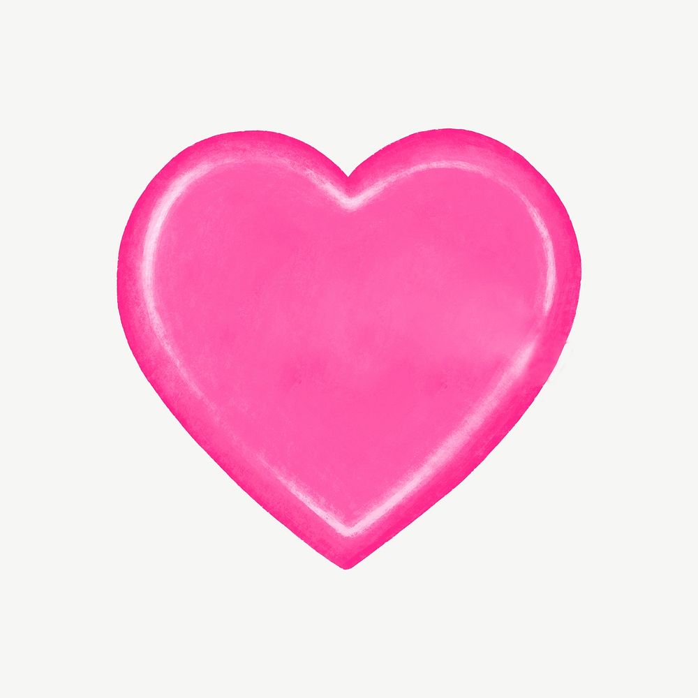 Pink heart collage element psd