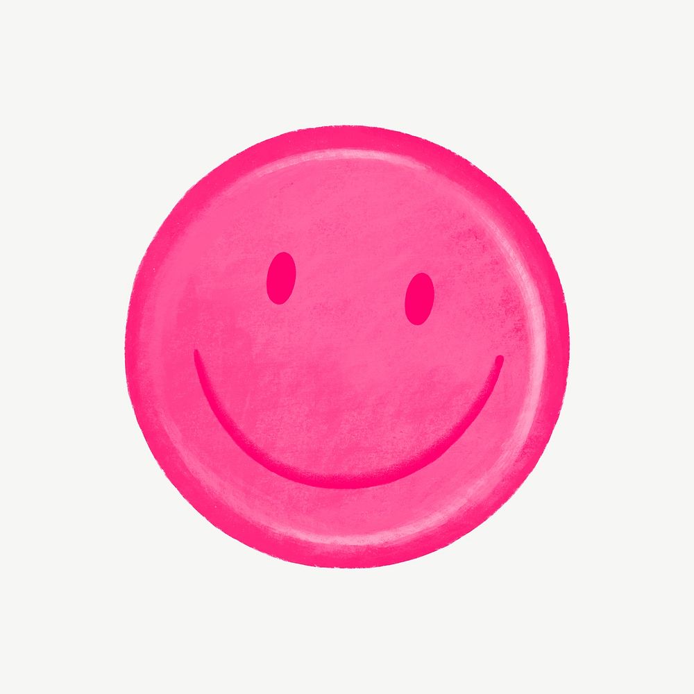 Cute smiling face emoticon collage element psd