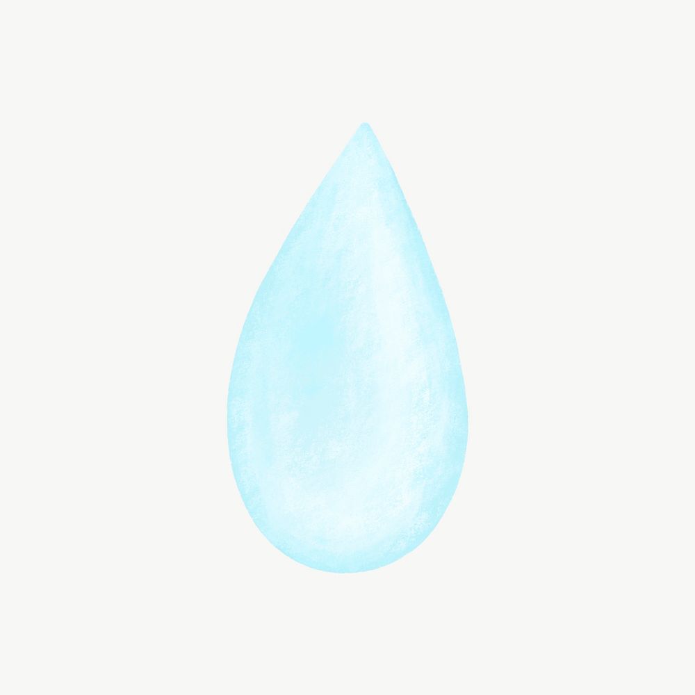 Blue water droplet collage element psd