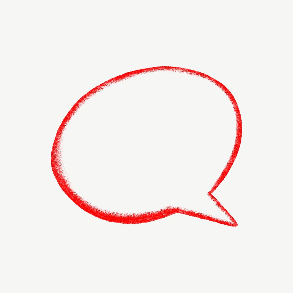 Red speech bubble element graphic psd