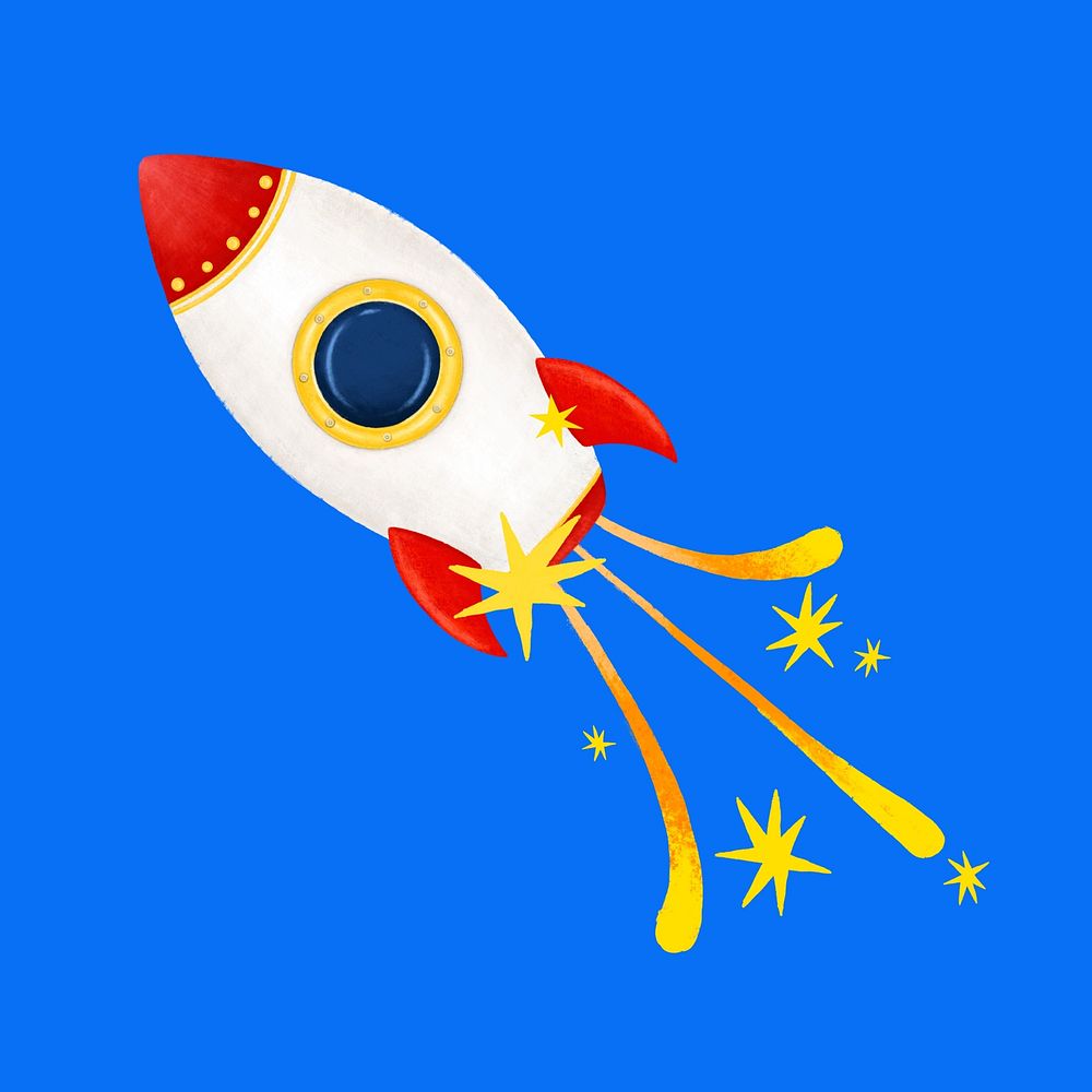 Space rocket launching illustration