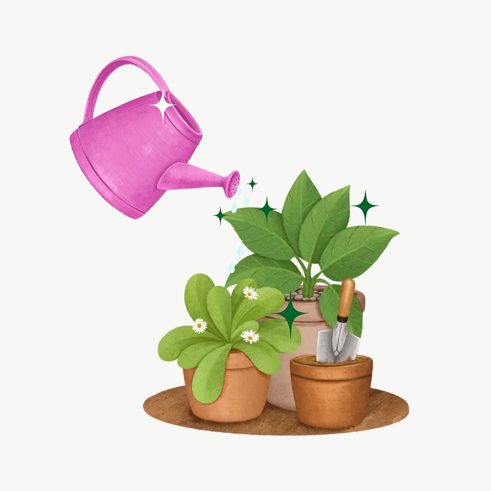 Aesthetic houseplant, gardening hobby remix psd