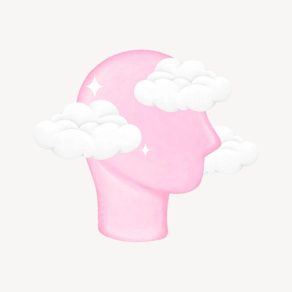 Pink cloud head, mental health remix