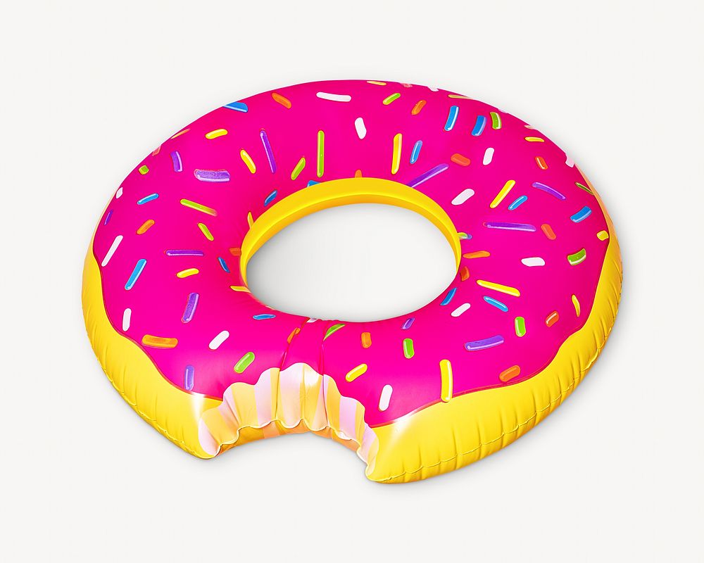 Inflatable swim ring, isolated object on white