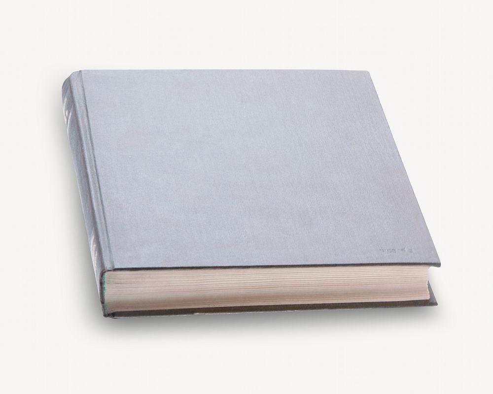 Grey book, isolated object on white