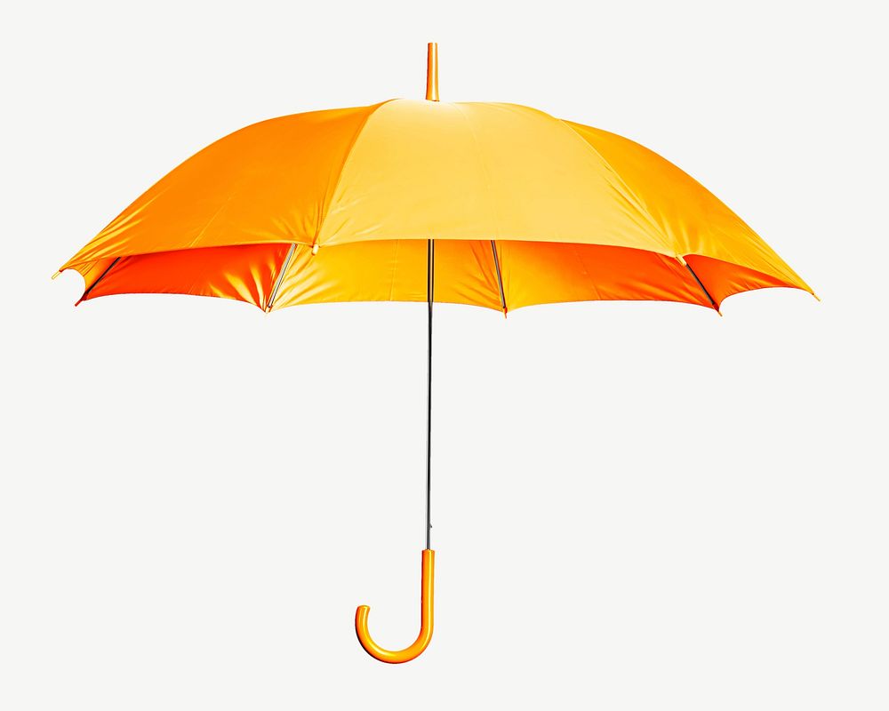 Yellow umbrella isolated object psd