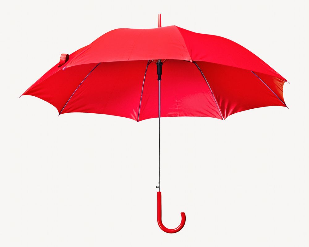 Red umbrella, isolated object on white