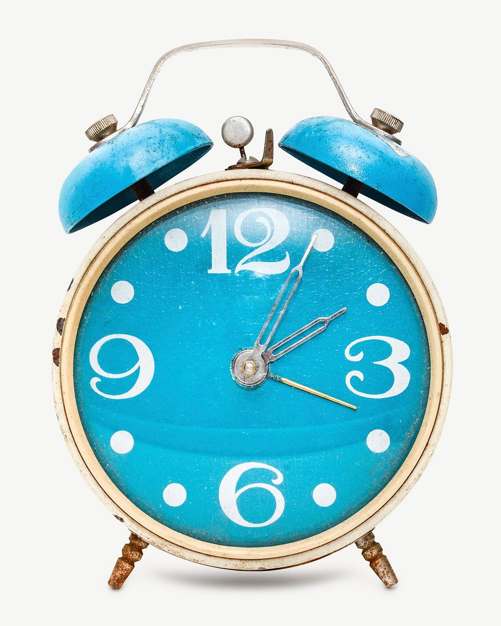 Blue alarm clock isolated object psd