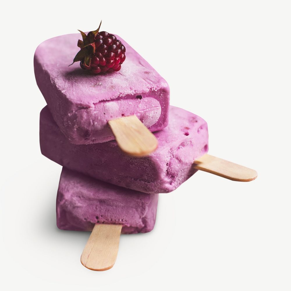Loganberry fruity sorbet popsicles psd