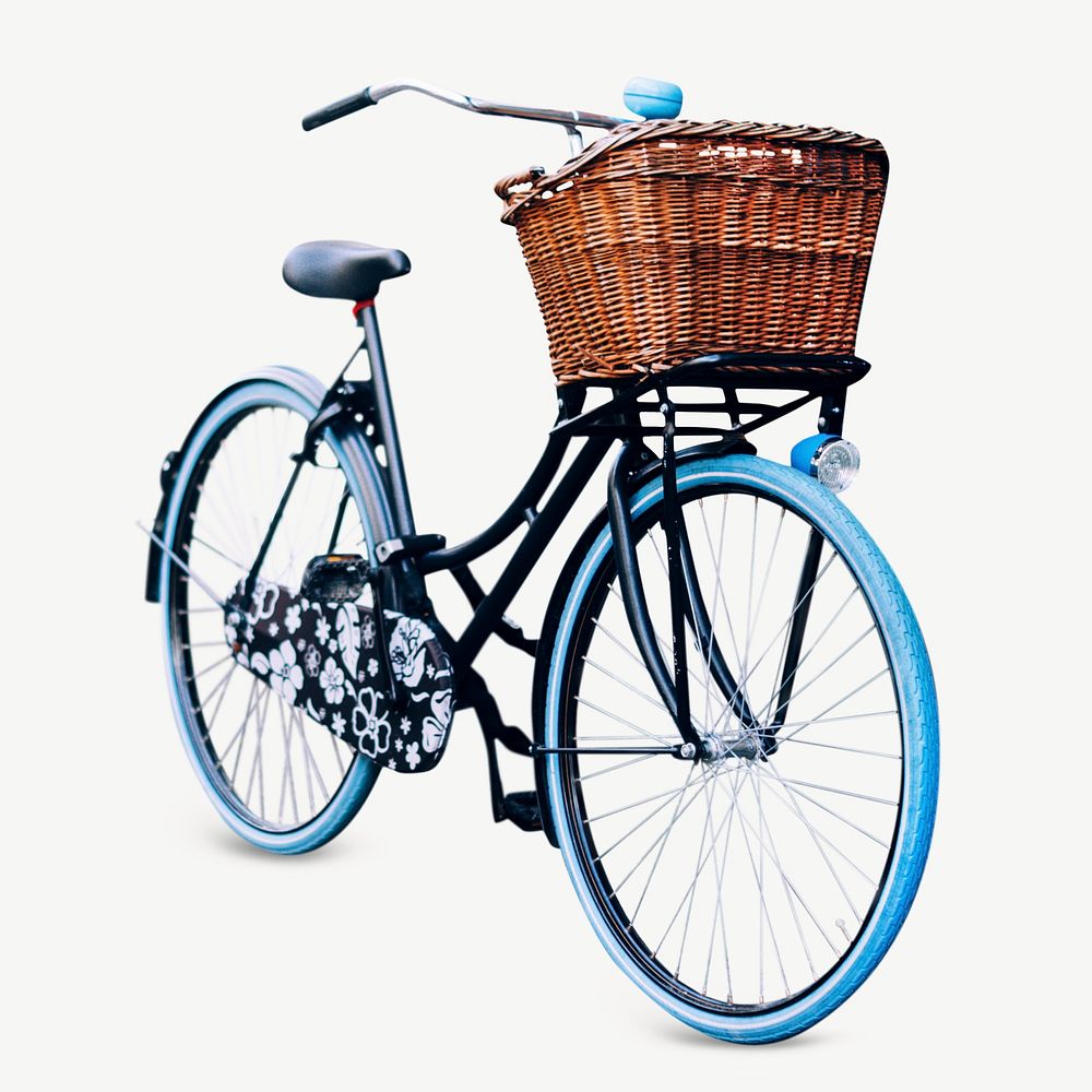 Blue bicycle isolated object psd