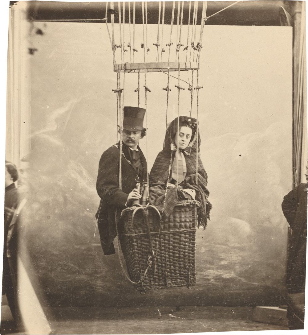 Self-Portrait with Wife Ernestine in a Balloon Gondola by Nadar.