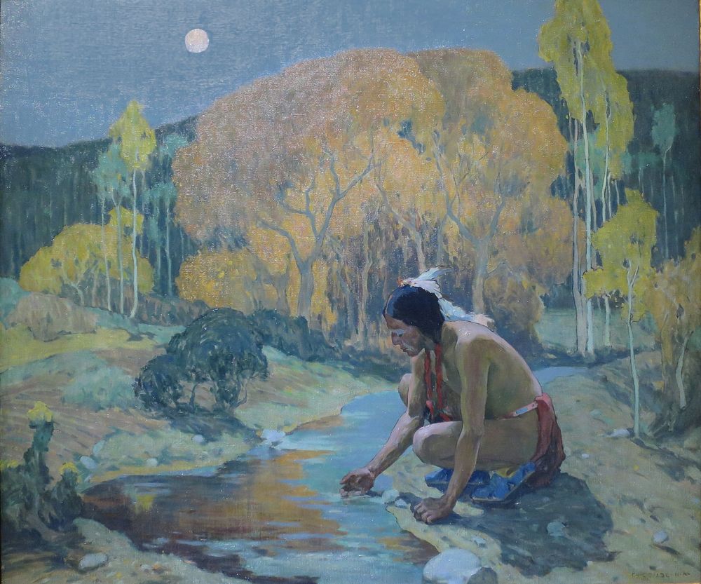 Autumn Moon (1927) by E. Irving Couse.