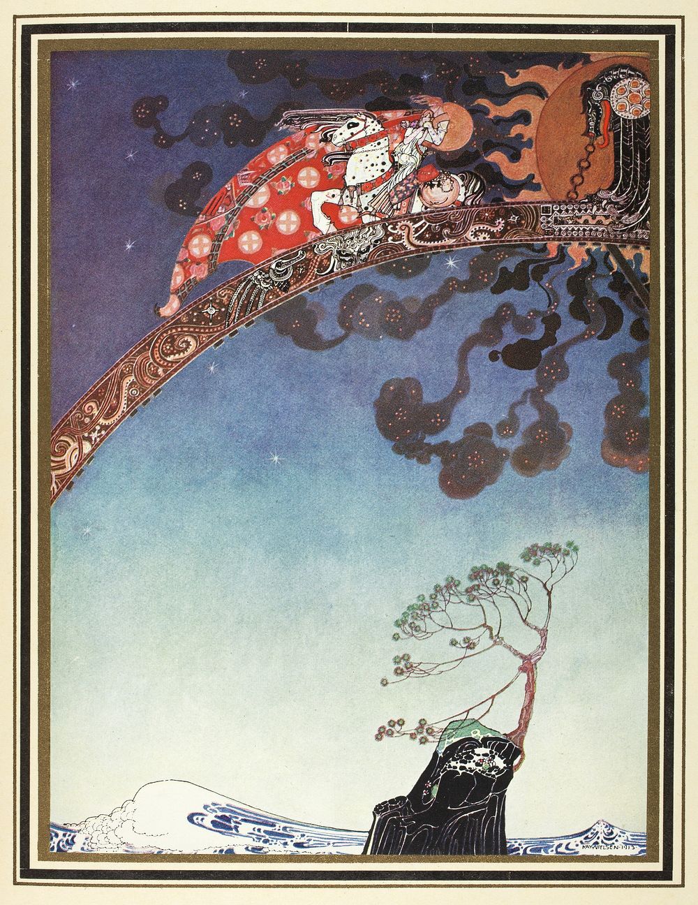 Illustration by Kay Nielsen in East of the sun and west of the moon (1914), (198 x 150 mm), Alexander Turnbull Library, qRPr…