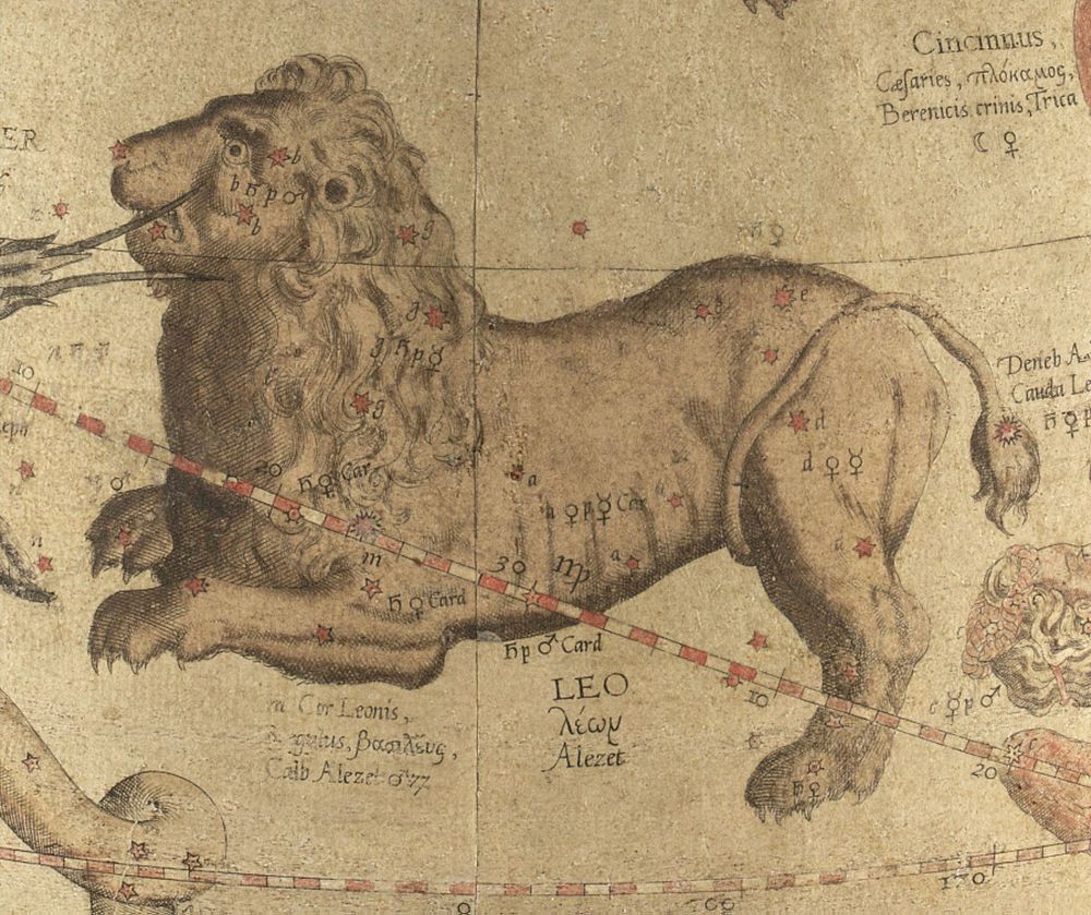 Leo constellation from the Mercator celestial globe.