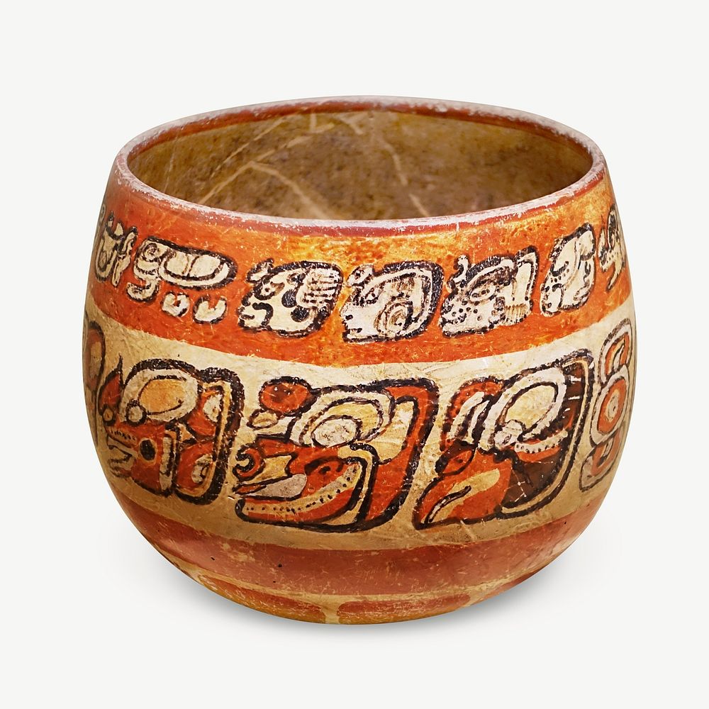 Mayan bowl isolated object psd