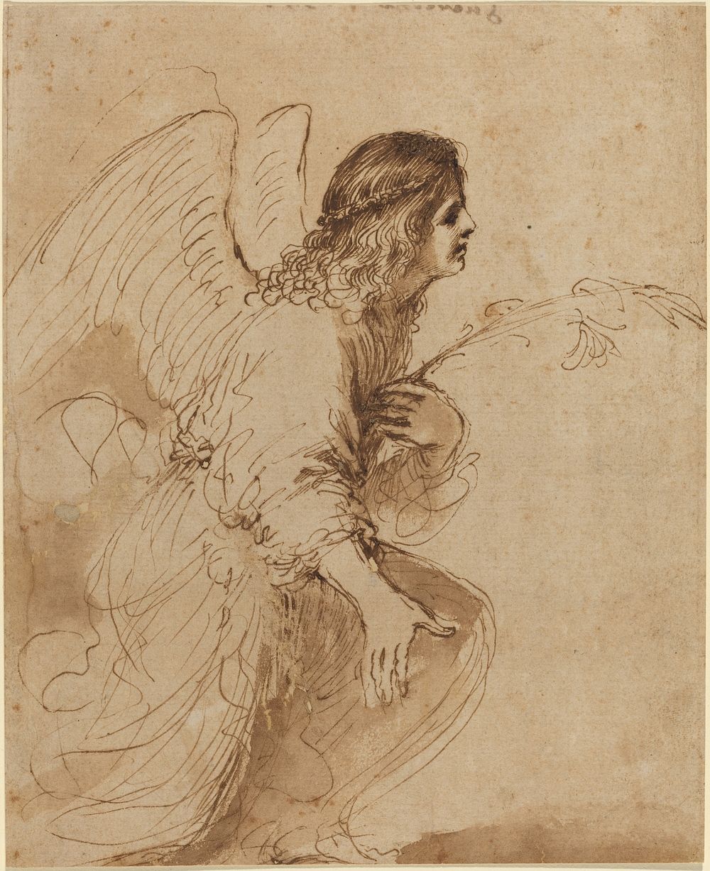 Giovanni Francesco Barbieri, called Guercino, The Angel of the Annunciation, c. 1638-1639, NGA 62979