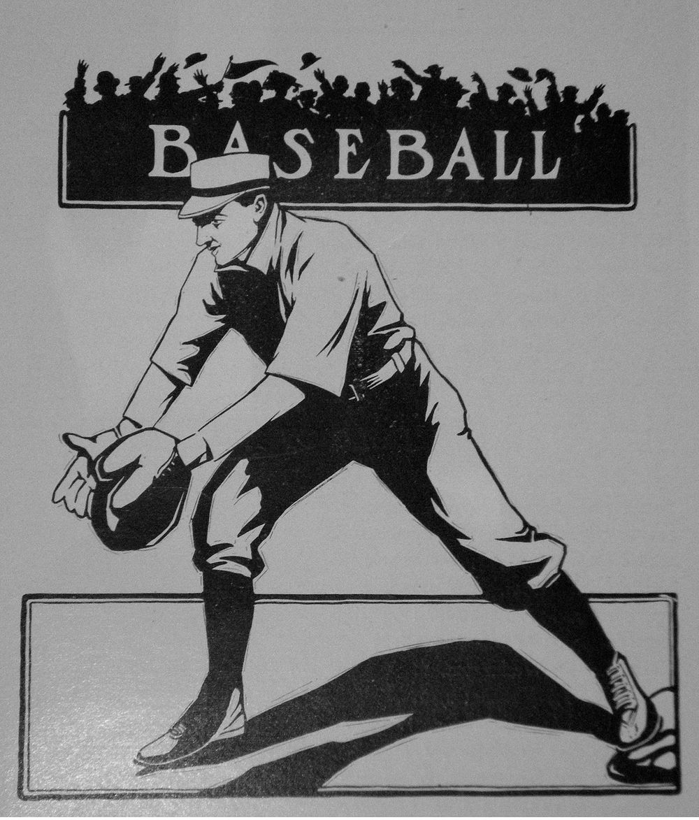 "Baseball". Image for first page of "baseball" section of 1909 Tyee (yearbook of the University of Washington).