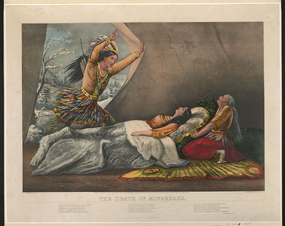 The death of Minnehaha  J. Cameron del. lith. N.Y (1867) by Currier & Ives