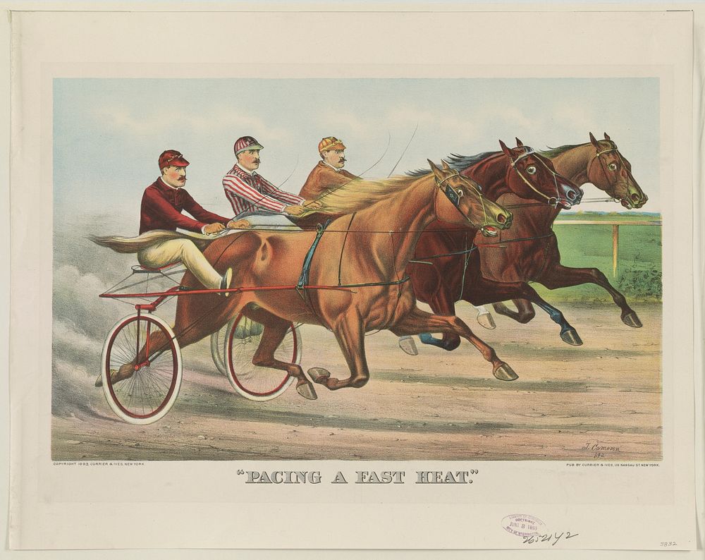 Pacing a fast heat (1892) by Currier & Ives.