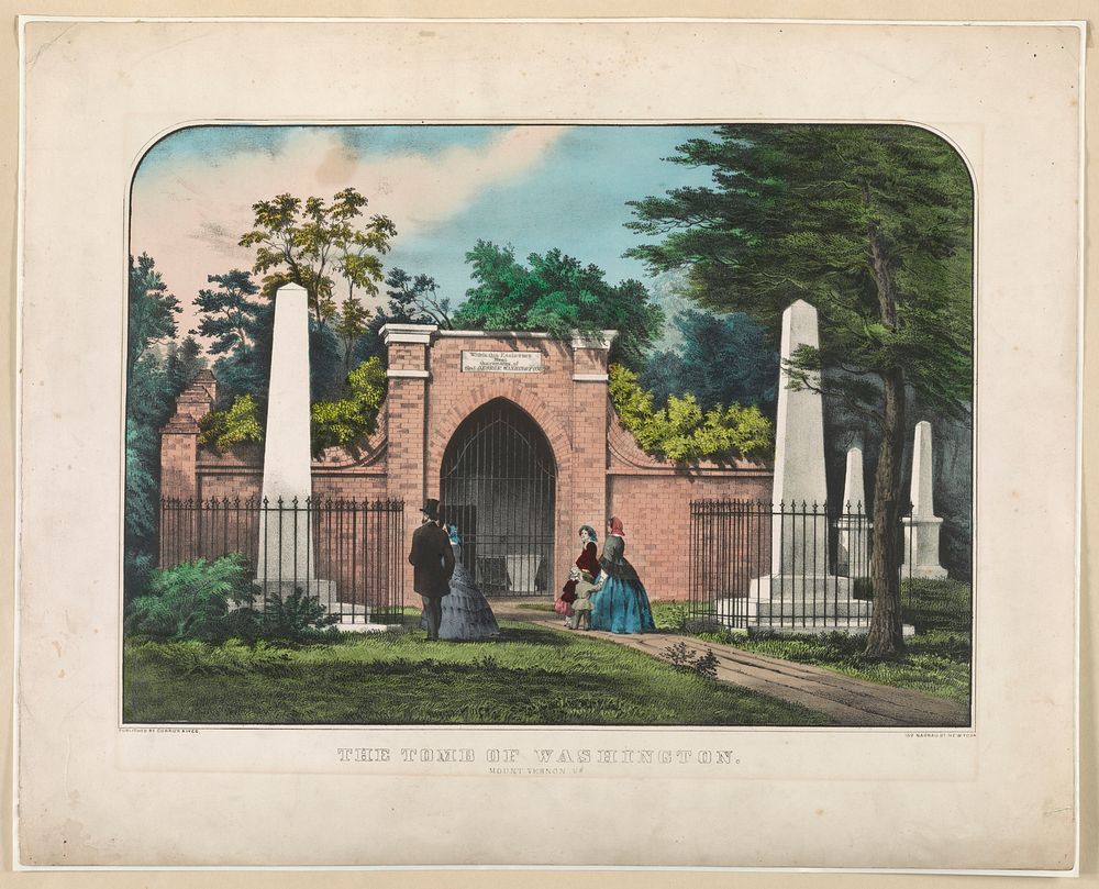 The tomb of Washington: Mount Vernon, Va. (1856) by Currier & Ives.