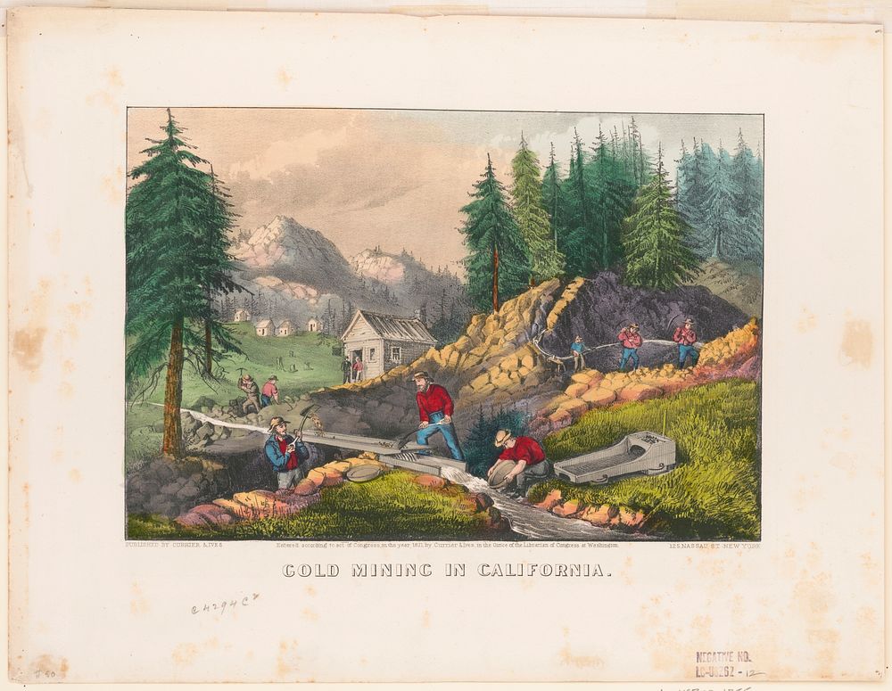 Gold mining in California (1871) by Currier & Ives